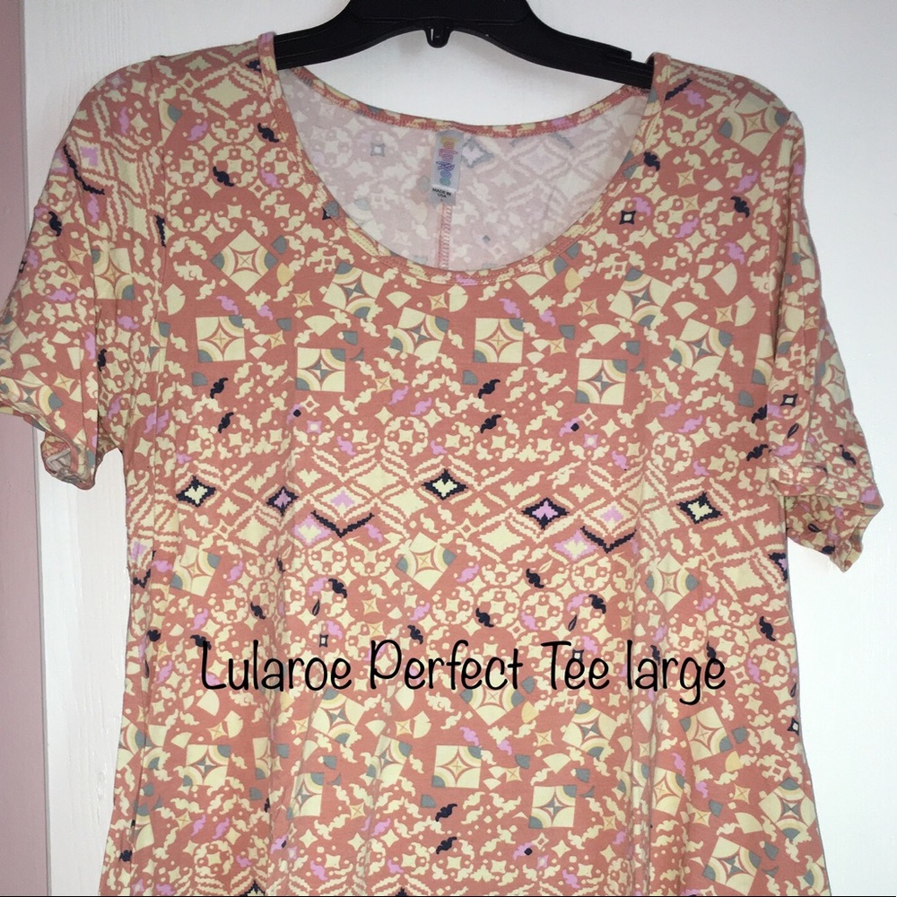 LulaRoe Perfect T Pink Aztec Pattern Large